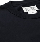 MAISON MARGIELA - Suede and Contrast-Trimmed Cotton and Wool-Blend Sweater - Blue