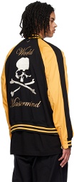 MASTERMIND WORLD Black & Yellow Embroidered Bomber Jacket