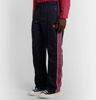 Needles - Striped Grosgrain-Trimmed Tech-Jersey Track Pants - Blue