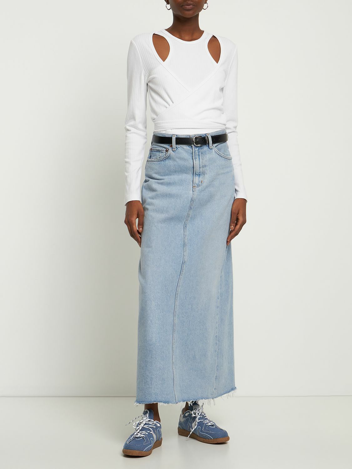 GANNI - Ribbed Jersey Wrap Top GANNI