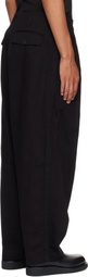 Y's For Men Black Katsuragi Side Tape Trousers