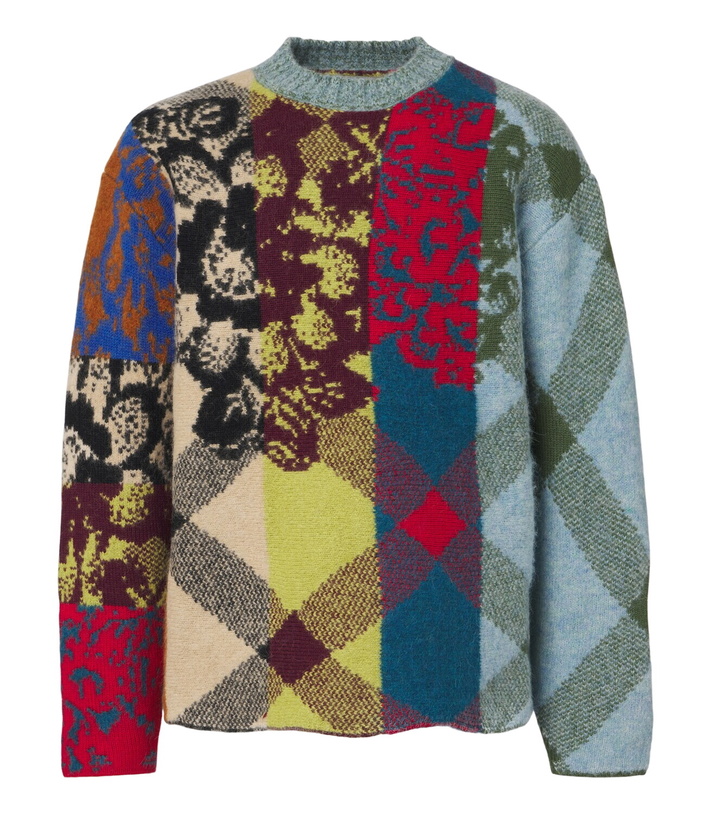Photo: Dries Van Noten Patchwork wool and alpaca-blend sweater