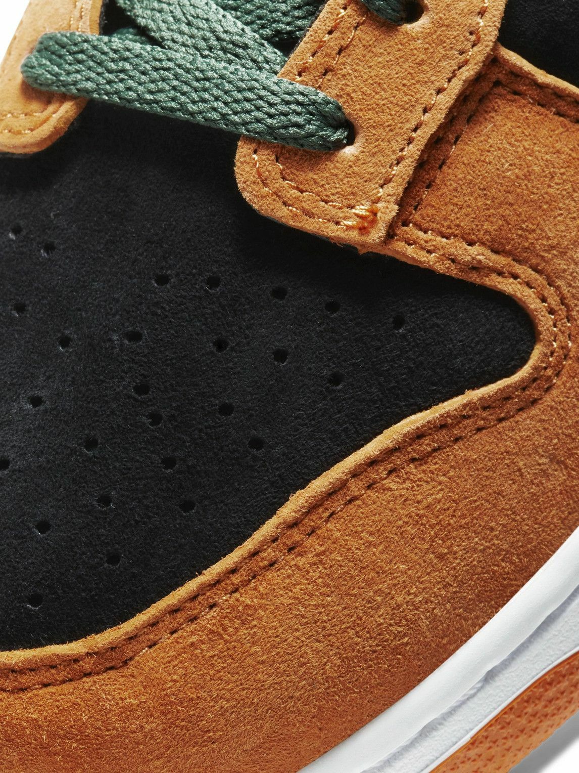 Nike - Dunk Low Mesh-Trimmed Suede Sneakers - Brown