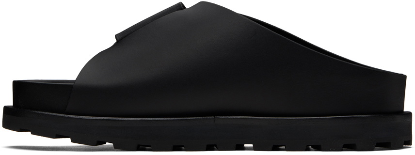 Jil Sander Black Cross-Strap Slides