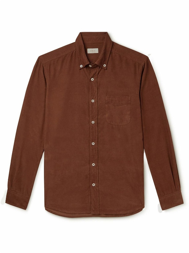 Photo: Altea - Button-Down Collar Cotton-Corduroy Shirt - Brown