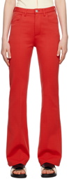 Marni Red Flared Trousers