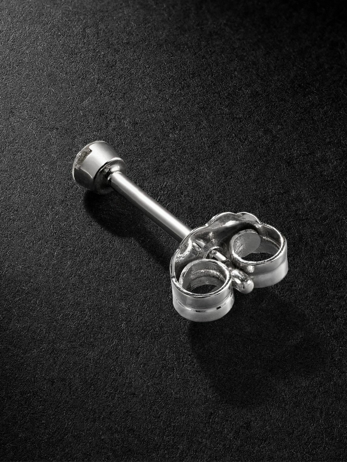 MARIA TASH - Invisible 2mm 18-Karat White Gold Diamond Single Earring