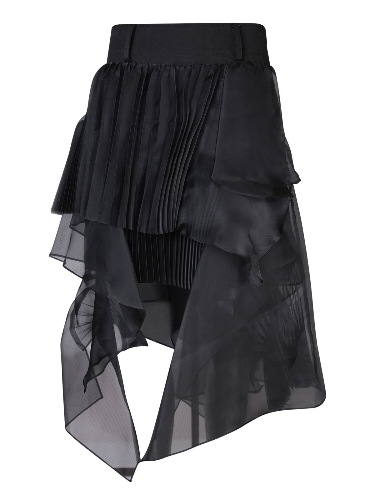 SACAI 'hybrid nylon and wool skirt' Black Sacai