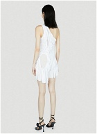 DI PETSA - Asymmetric Wet Look Mini Dress in White