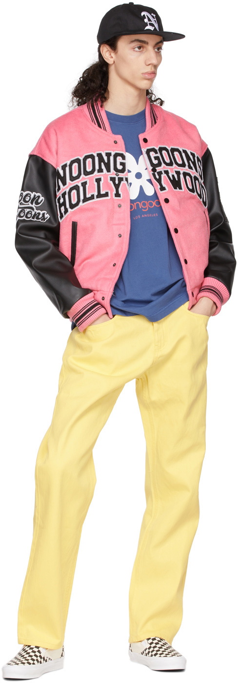 Noon Goons Pink & Black Varsity Bomber Jacket Noon Goons