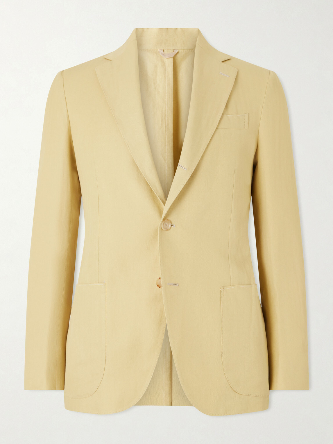 De Petrillo - Linen and Cotton-Blend Blazer - Yellow