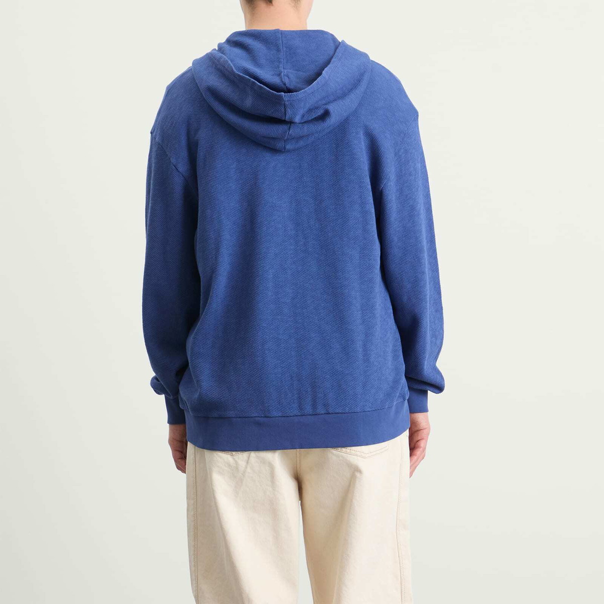 Palmes Men's Waffle Zip Hooded Sweatshirt in Blue