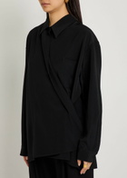 Calvin Klein Aleah Wrapped Wool Shirt Black