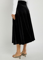 Norma Kamali Grace Velvet Midi Skirt Black
