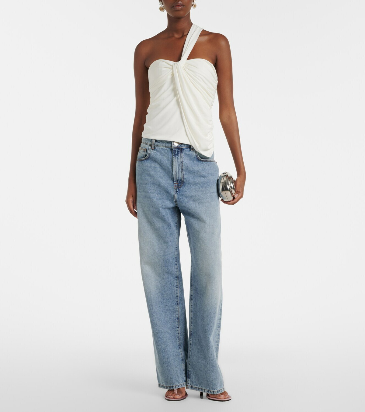 Simkhai Draped jersey top