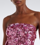Retrofête Sylpha bow-detail sequined bustier gown