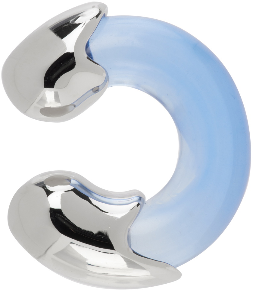 Lorette Colé Duprat SSENSE Exclusive Silver & Blue C2 Single Ear Cuff