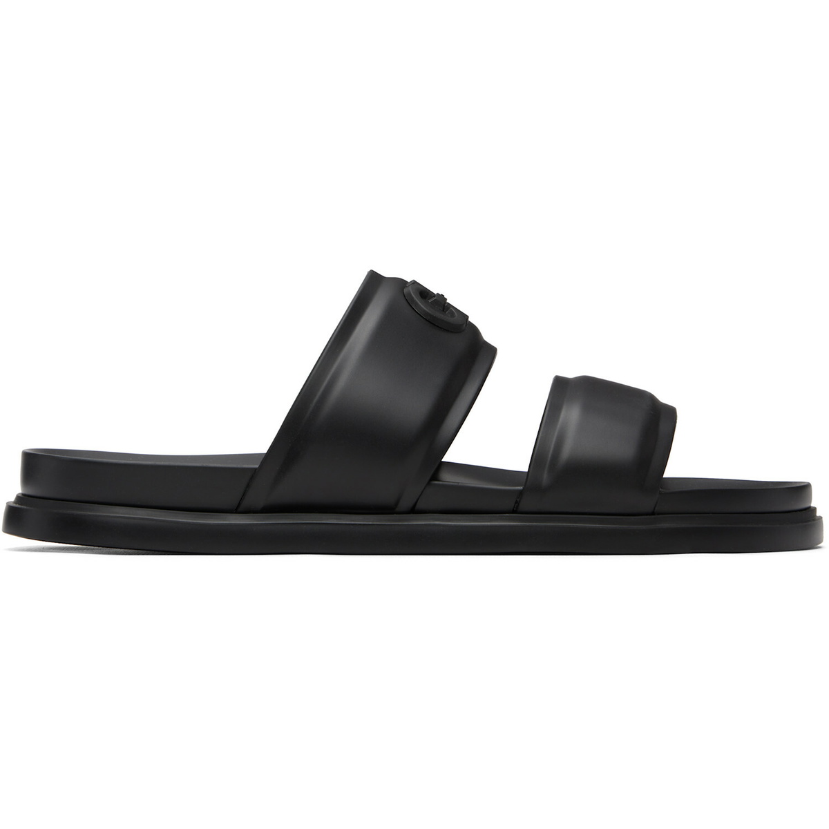 Ferragamo Black Gancini Ornament Slide Sandals