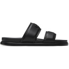 Ferragamo Black Gancini Ornament Slide Sandals