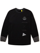 Moncler Genius - And Wander 2 Moncler 1952 Shell-Trimmed Jersey Sweatshirt - Black