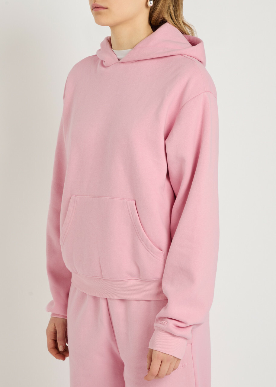 Skims Hooded Cotton-blend Sweatshirt Pink