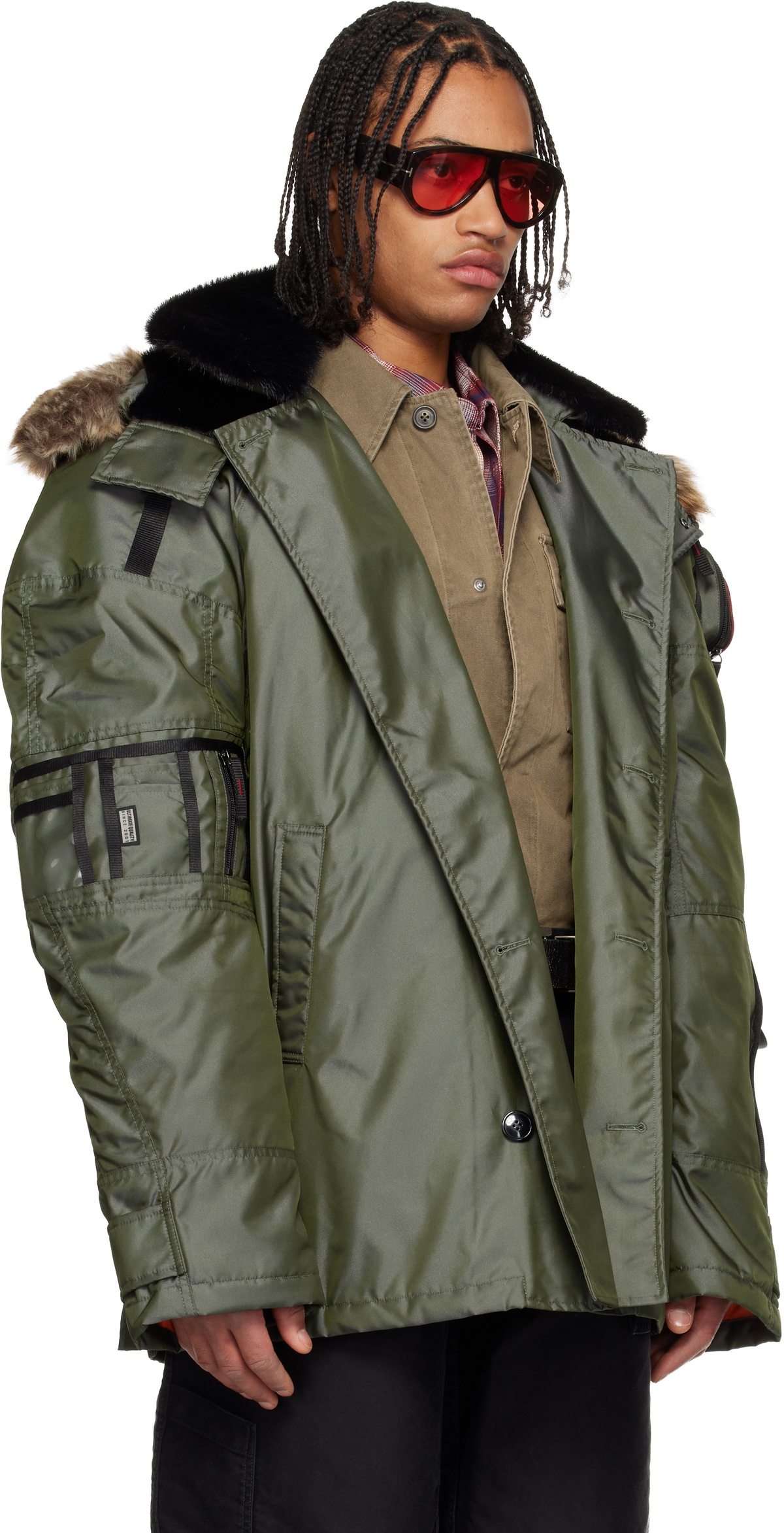 Martine Rose Gray Bumbag Coat