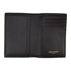 Saint Laurent Black Croc-Embossed Tiny Monogramme Credit Card Holder