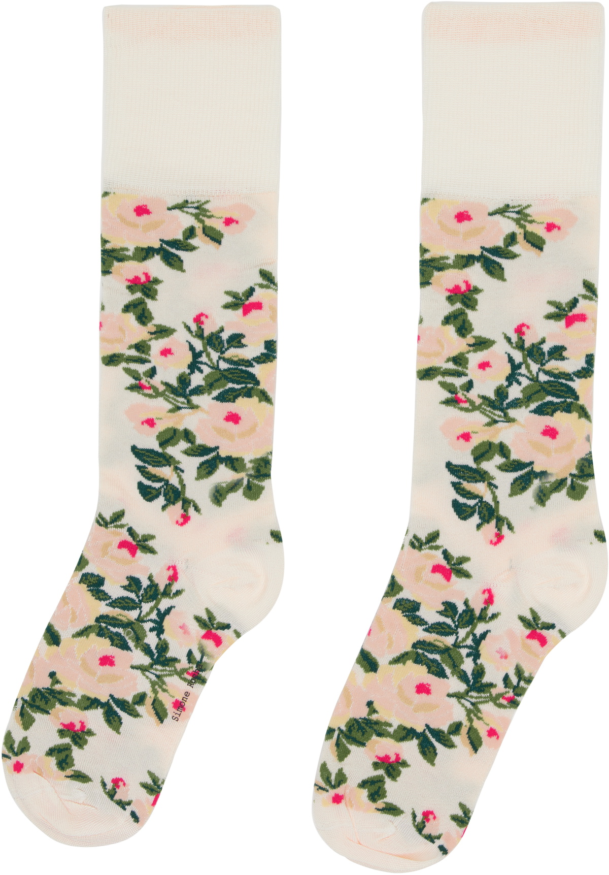 Simone Rocha Off-White Rose Bouquet Jacquard Socks