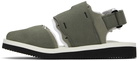 Suicoke Khaki & Off-White HAKU-ab Sandals