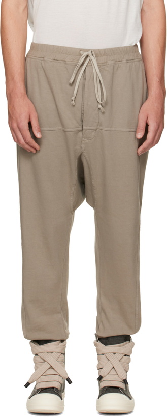 Photo: Rick Owens DRKSHDW Beige Tower Prisoner Drawstring Sweatpants