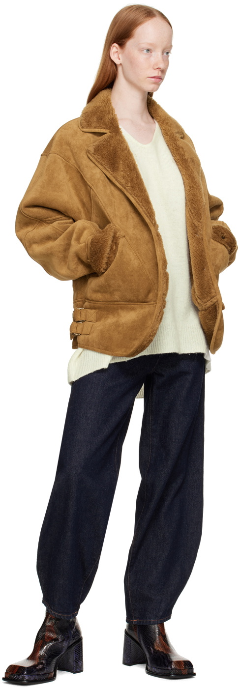 LVIR Tan Button Faux-Leather Jacket