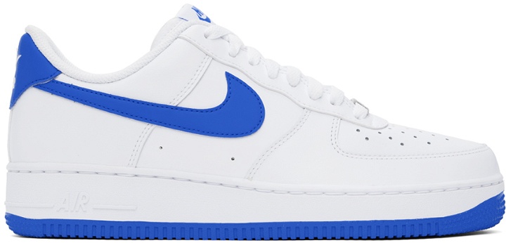 Photo: Nike White & Blue Air Force 1 '07 Sneakers