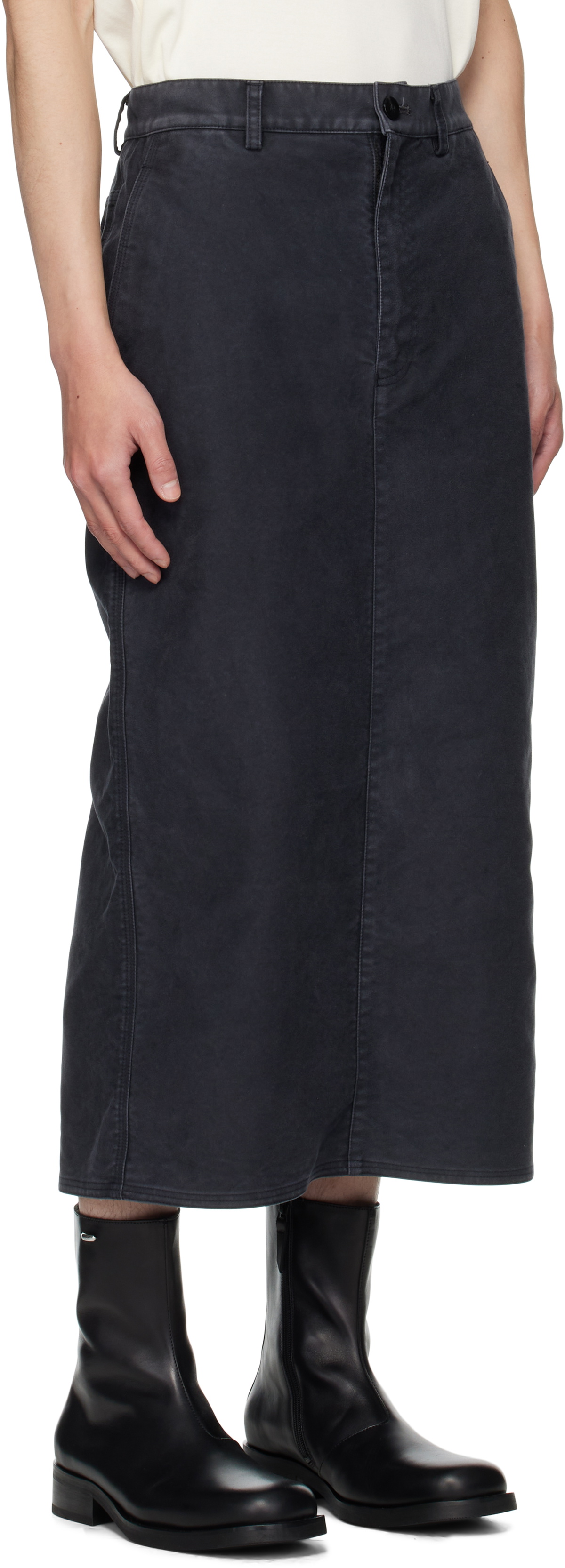 OUAT Black Office Midi Skirt