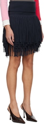 ABRA Navy Fringed Miniskirt