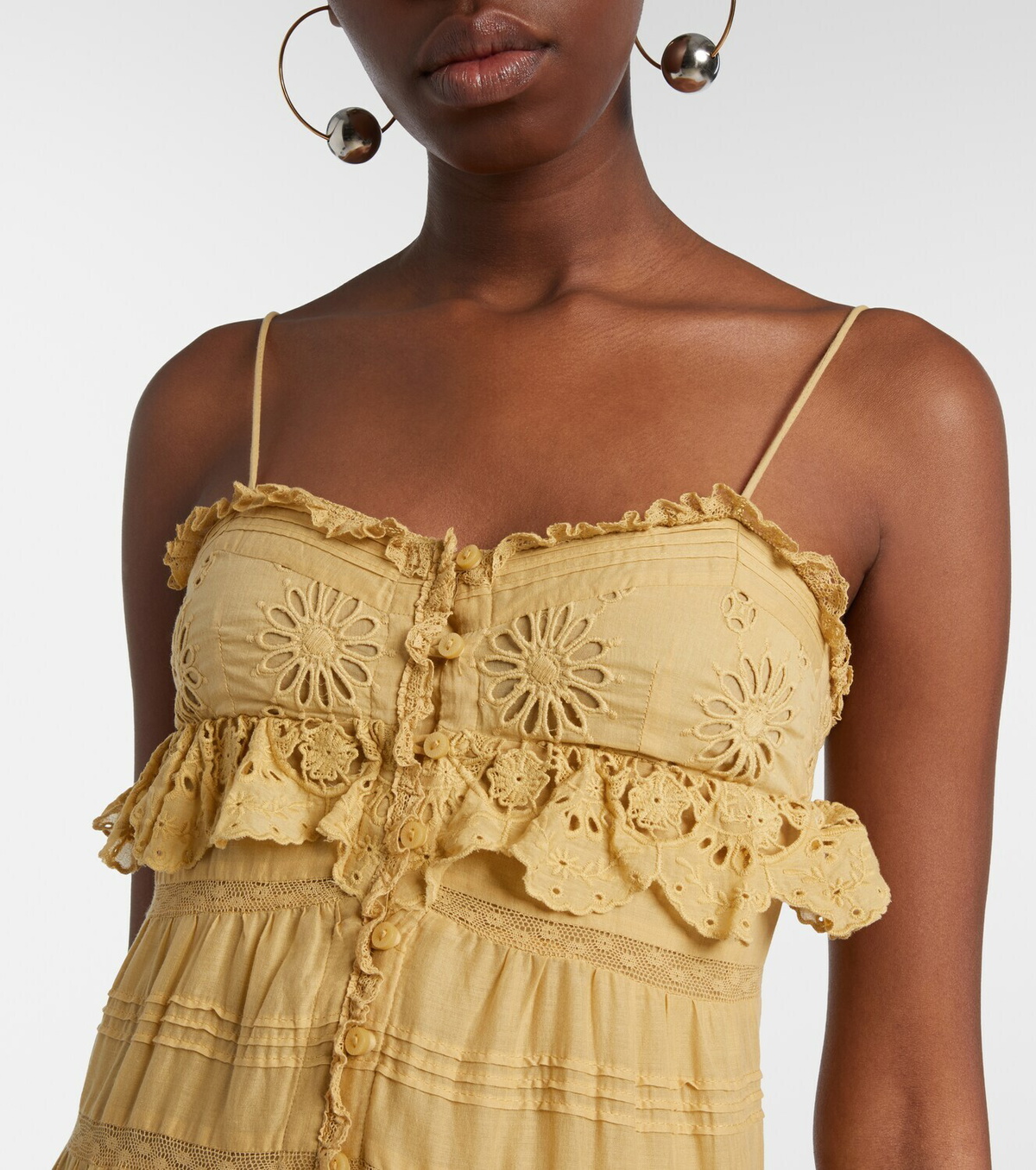 Marant Etoile Paule lace-trimmed cotton maxi dress