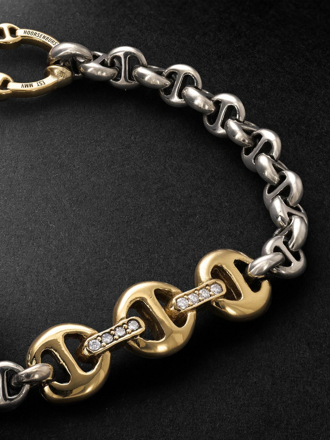 HOORSENBUHS - Sterling Silver and 18-Karat Gold Diamond Bracelet - Gold