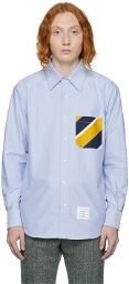 Thom Browne Blue Spread Collar Shirt