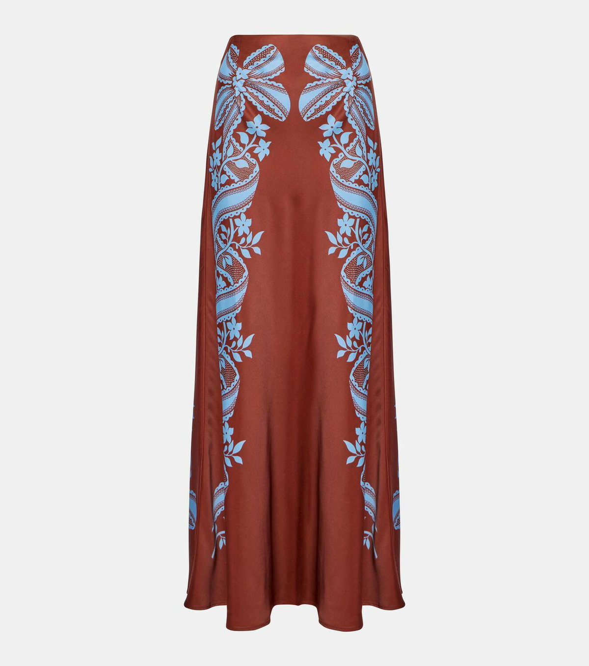 La DoubleJ Sleek printed silk twill maxi skirt