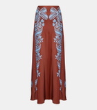 La DoubleJ Sleek printed silk twill maxi skirt