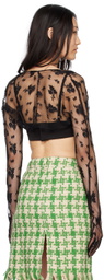 Yuhan Wang Black Shawl Cardigan