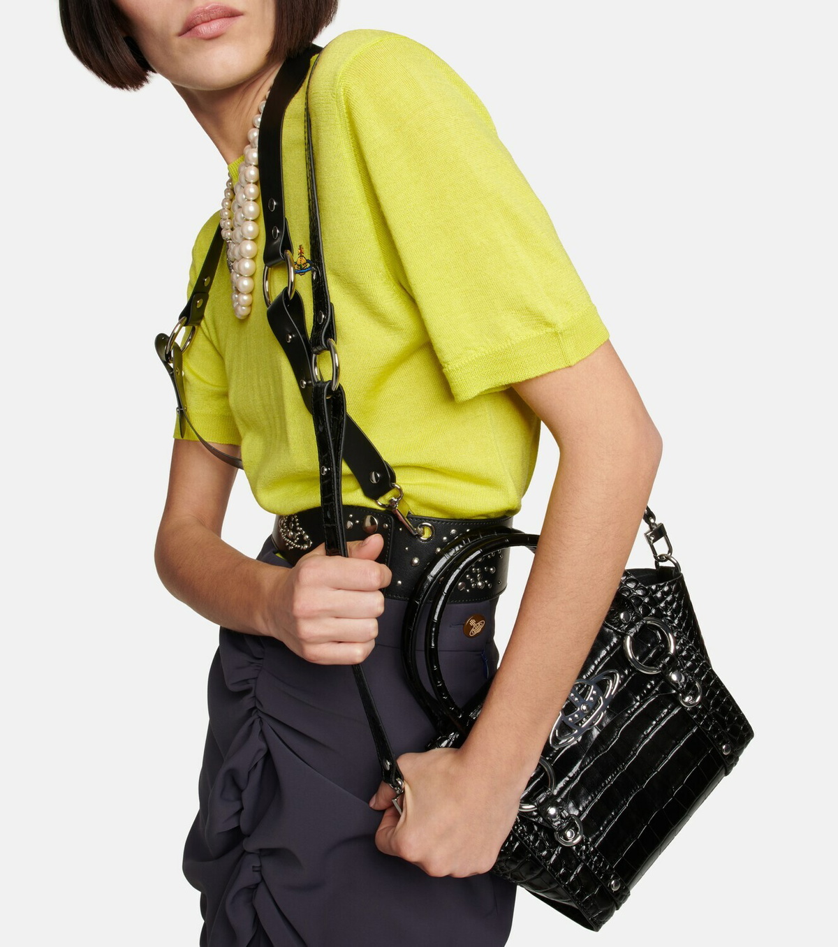 Vivienne Westwood - Betty Small croc-effect leather tote bag