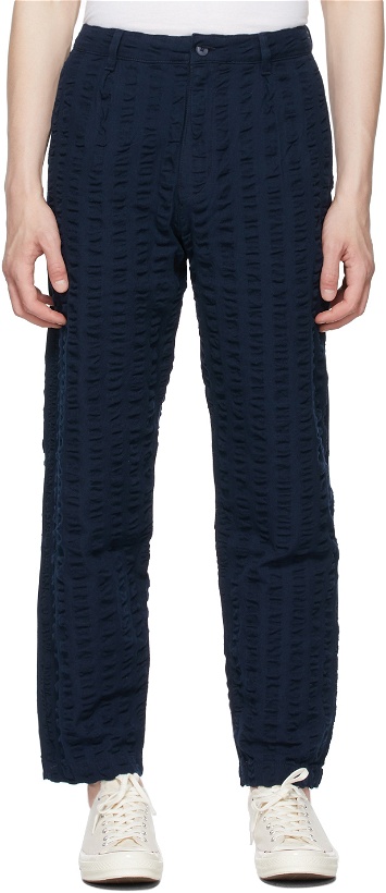 Photo: Levi's Made & Crafted Navy Seersucker Trousers