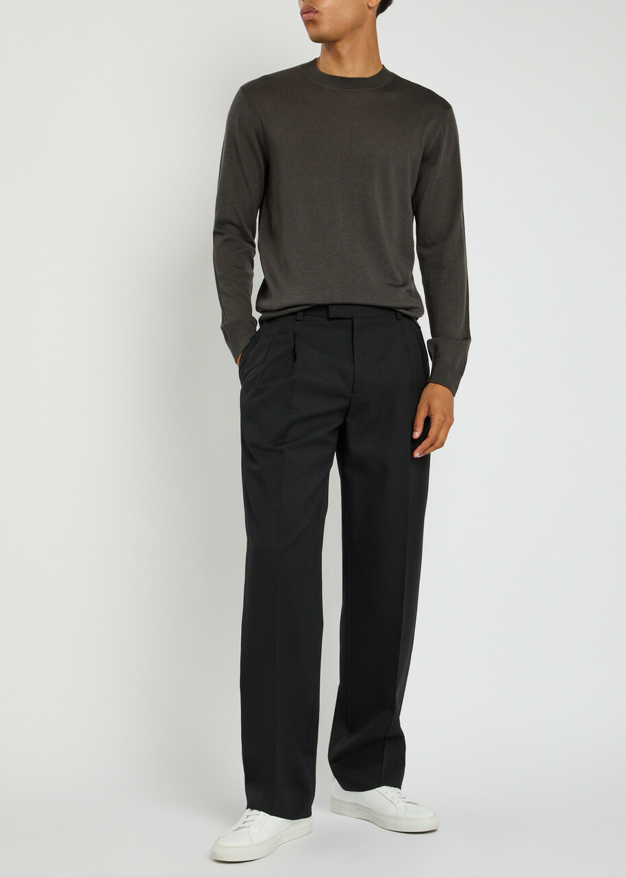 Emporio Armani Travel Essential Fine-knit Jumper Dark Green