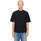 Acne Studios Black Piqué Logo T-shirt