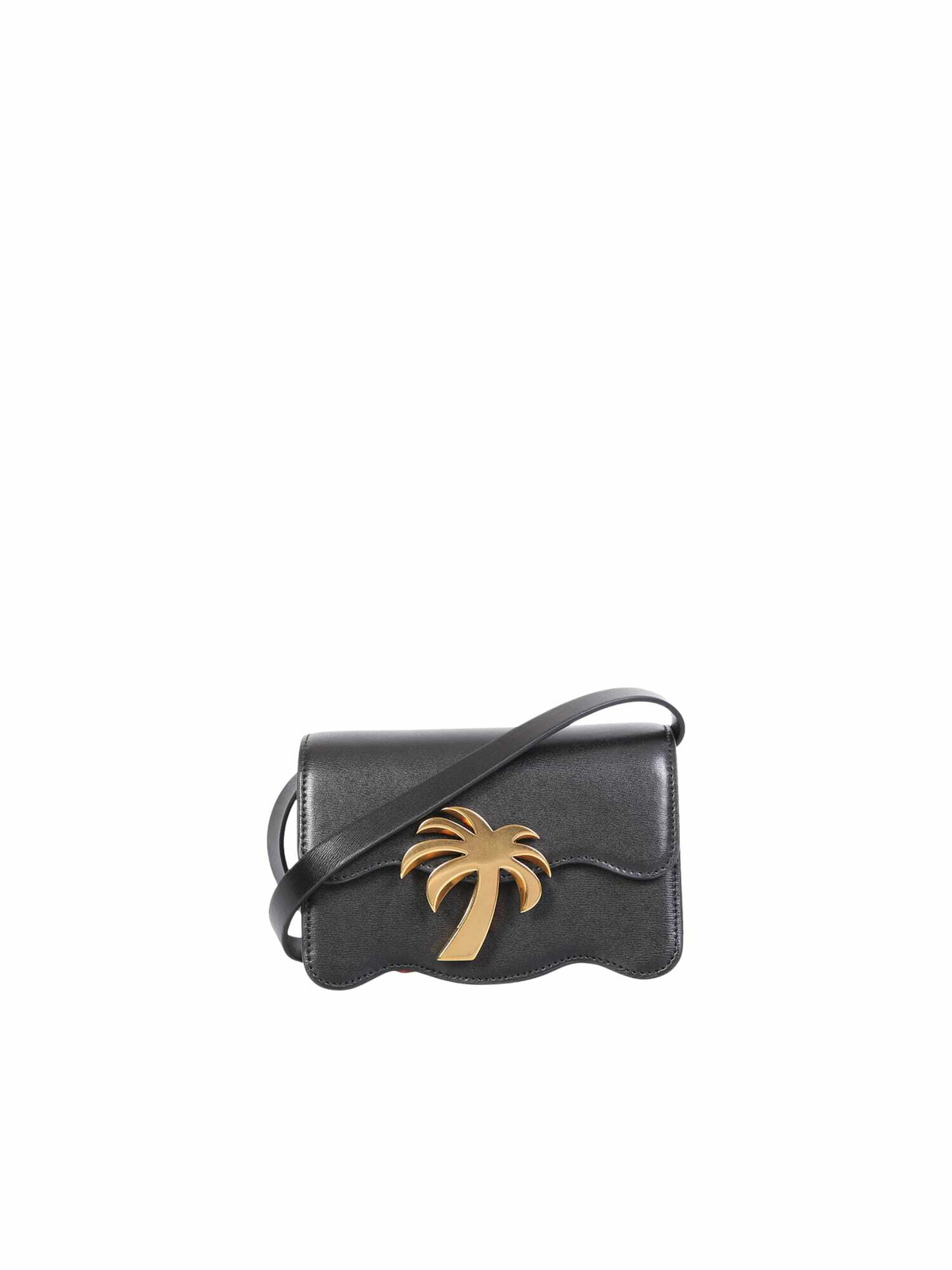 Palm Angels Black Leather Palm Beach Bridge Crossbody Bag