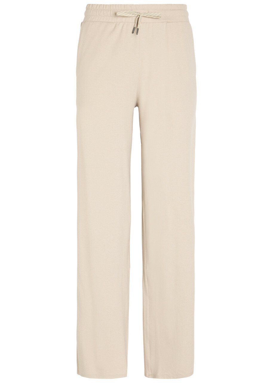 Vuori Halo Essential Wide-leg Jersey Sweatpants Ecru