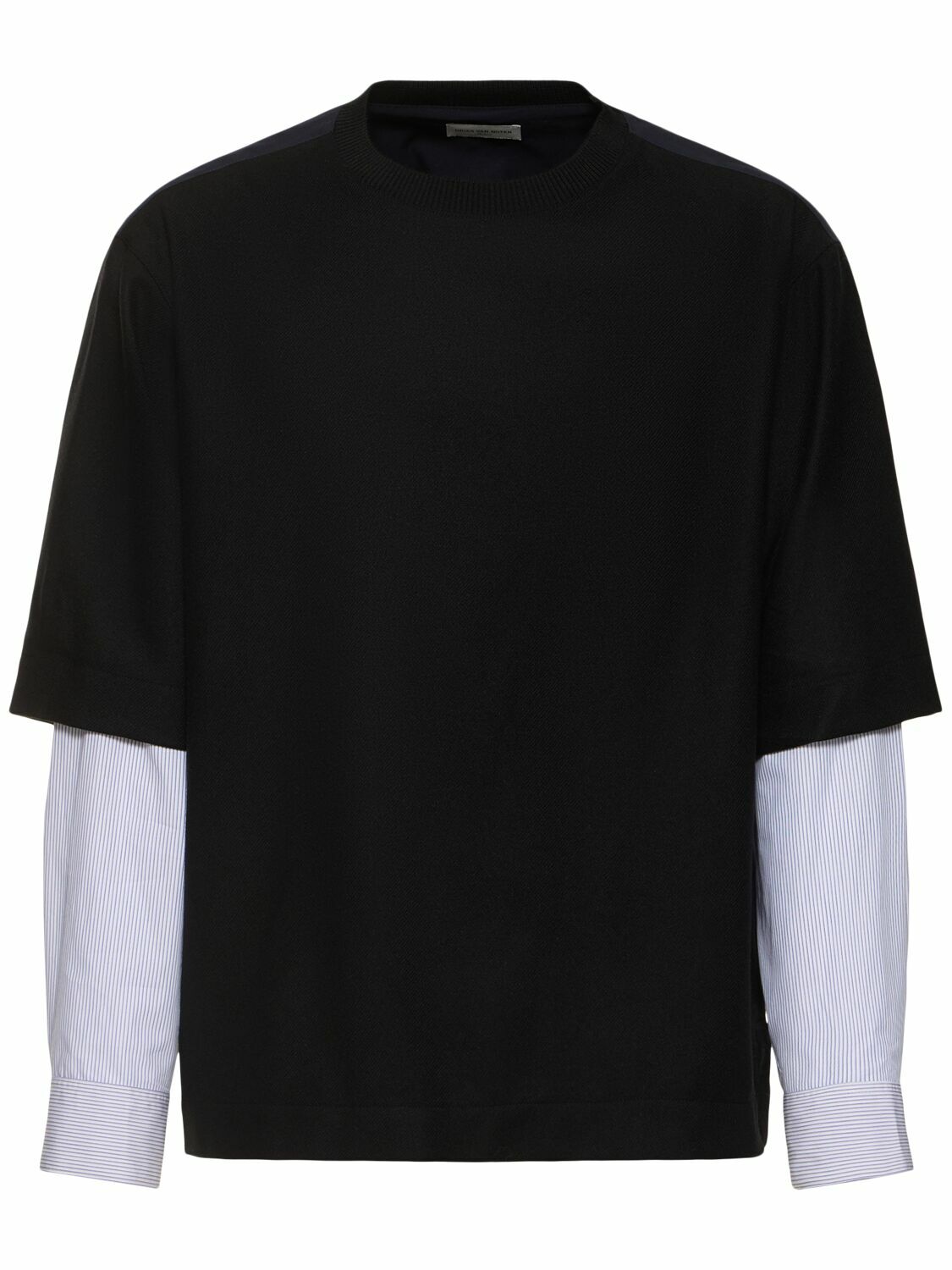 DRIES VAN NOTEN【MORANE MARL CREW KNIT】 Dries Van Noten Men's Morane Marl Crew Knit in Brown Dries