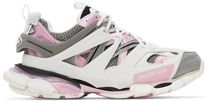 Photo: Balenciaga White & Pink Track Sneakers