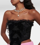 Alessandra Rich Bow-detail lace corset top