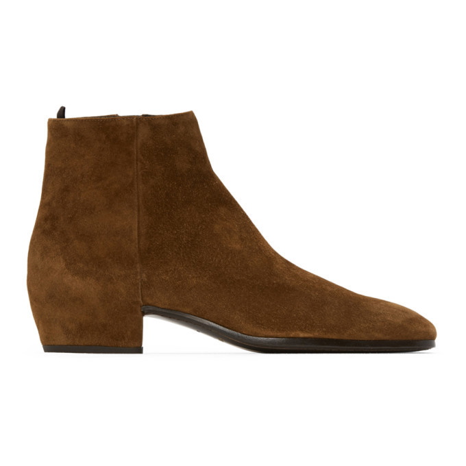 Photo: Saint Laurent Tan Suede Caleb Boots